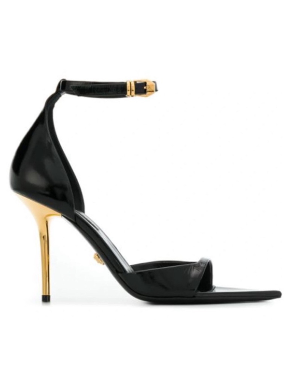 Versace Irina Black and Gold Stiletto Heels - 38.5 - Made in Italy 🇮🇹